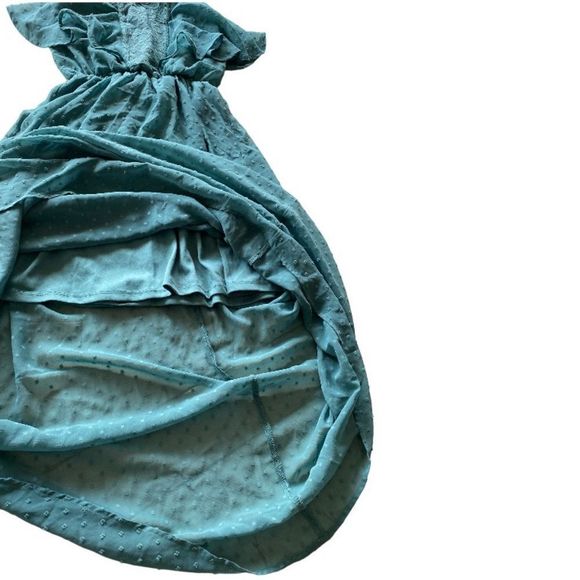 MIAMI Green Tassel Strap Texture Ruffle Maxi Dress Size XXS - Picture 5 of 8